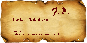 Fodor Makabeus névjegykártya